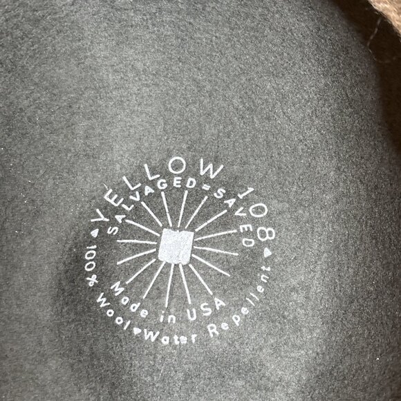 Yellow 108 Fedora Medium 100% Wool Floppy Autumn Hat Unisex USA Made Reclaimed - Picture 8 of 11